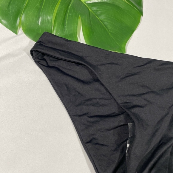 NEW BECCA [ Small ] Shirred Color Code Hipster Bikini Bottoms in‎ Black - Picture 8 of 11